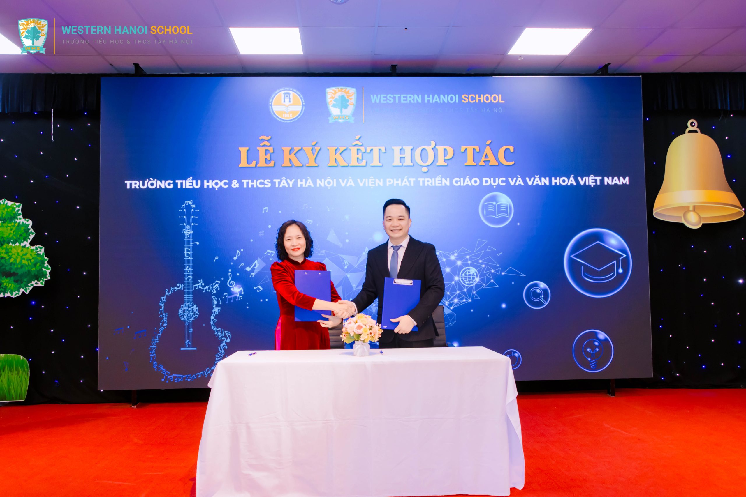 Lễ ký kết hợp tác giữa Viện Phát triển Giáo dục và Văn hoá Việt Nam và Trường Tiểu học & THCS Tây Hà Nội